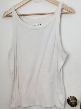 LOFT Tank Top White Women's Size XL